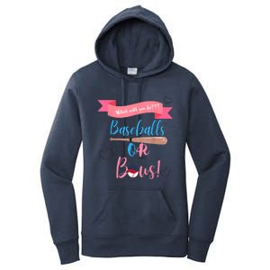 Baseball Or Bows Gender Reveal Women's Pullover Hoodie