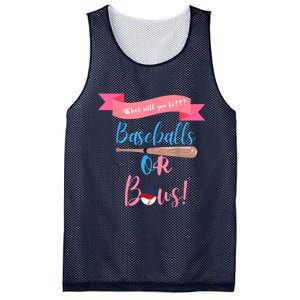 Baseball Or Bows Gender Reveal Mesh Reversible Basketball Jersey Tank