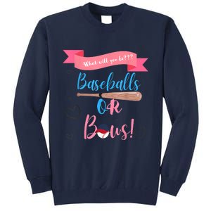 Baseball Or Bows Gender Reveal Tall Sweatshirt