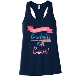 Baseball Or Bows Gender Reveal Women's Racerback Tank