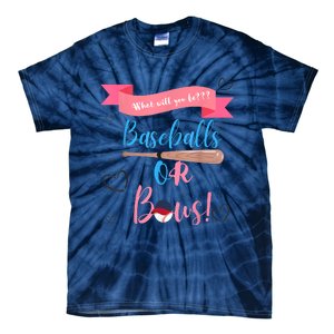 Baseball Or Bows Gender Reveal Tie-Dye T-Shirt