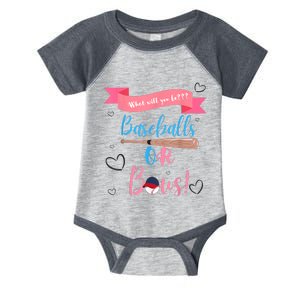 Baseball Or Bows Gender Reveal Infant Baby Jersey Bodysuit