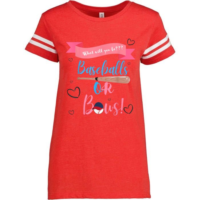 Baseball Or Bows Gender Reveal Enza Ladies Jersey Football T-Shirt