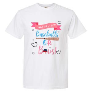 Baseball Or Bows Gender Reveal Garment-Dyed Heavyweight T-Shirt