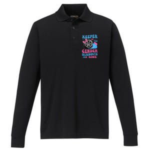 Burnouts Or Bows Funny Keeper Of Gender Baby Reveal Party Performance Long Sleeve Polo