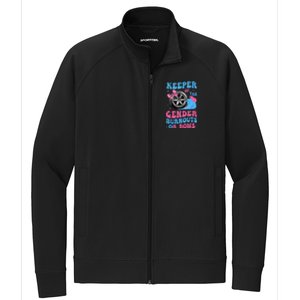 Burnouts Or Bows Funny Keeper Of Gender Baby Reveal Party Stretch Full-Zip Cadet Jacket