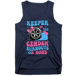 Burnouts Or Bows Funny Keeper Of Gender Baby Reveal Party Tank Top