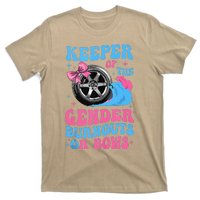 Burnouts Or Bows Funny Keeper Of Gender Baby Reveal Party T-Shirt