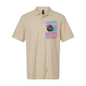 Burnouts Or Bows Funny Keeper Of Gender Baby Reveal Party Softstyle Adult Sport Polo