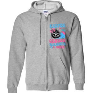 Burnouts Or Bows Funny Keeper Of Gender Baby Reveal Party Full Zip Hoodie