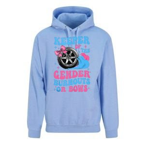 Burnouts Or Bows Funny Keeper Of Gender Baby Reveal Party Unisex Surf Hoodie