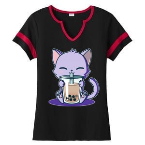 Boba Kitty Ladies Halftime Notch Neck Tee