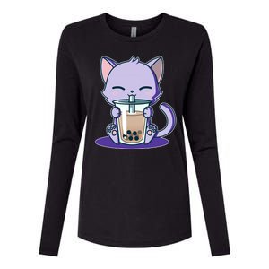 Boba Kitty Womens Cotton Relaxed Long Sleeve T-Shirt