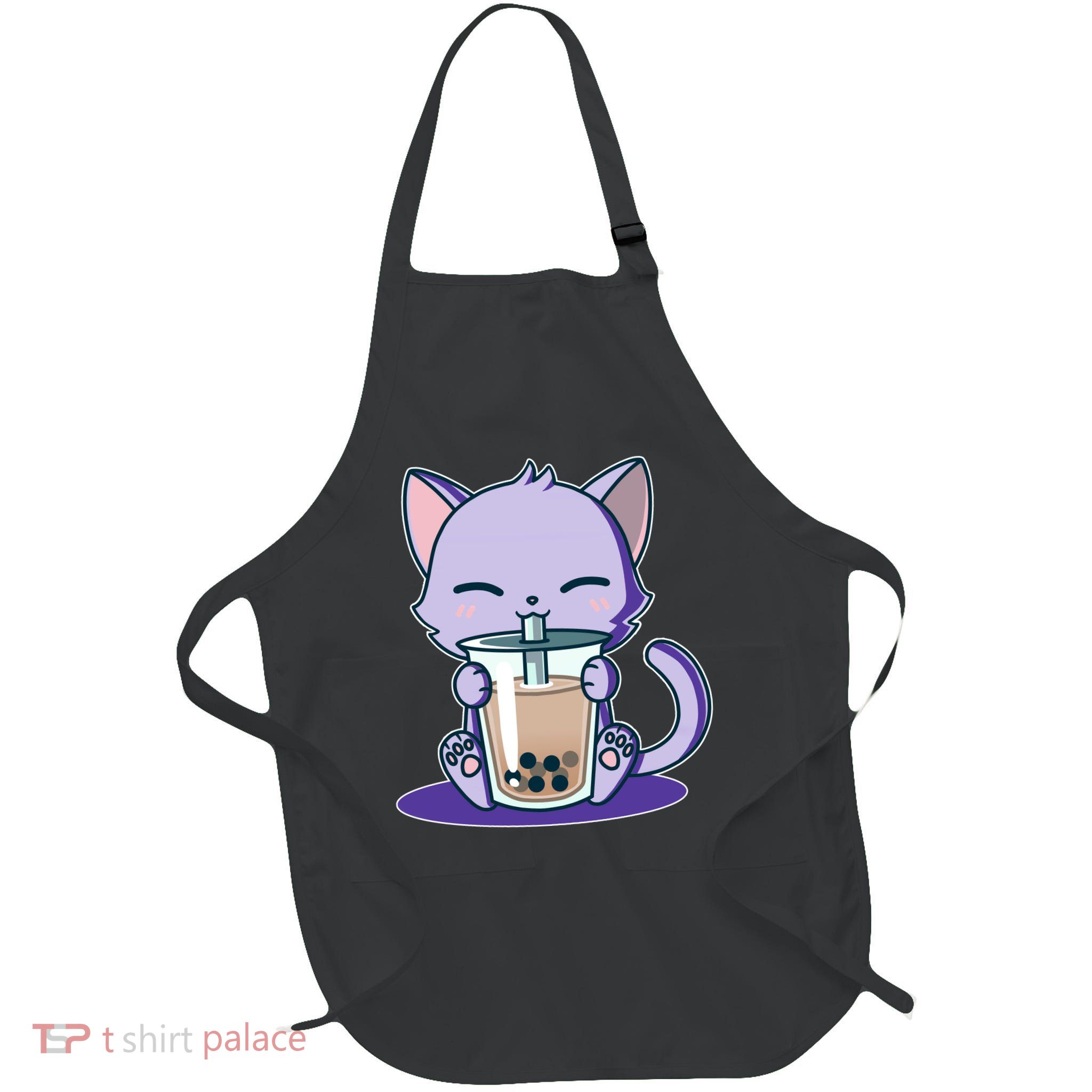Boba Kitty Full-Length Apron With Pockets