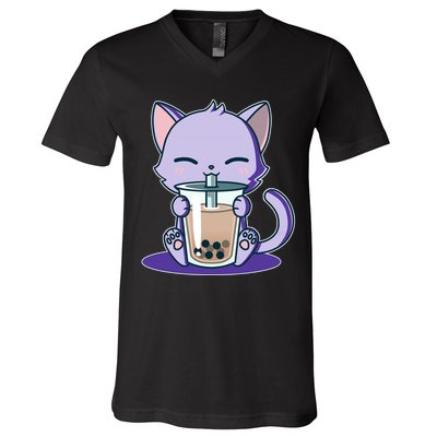 Boba Kitty V-Neck T-Shirt