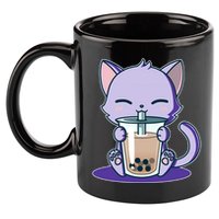 Boba Kitty 11oz C Handle Ceramic Mug