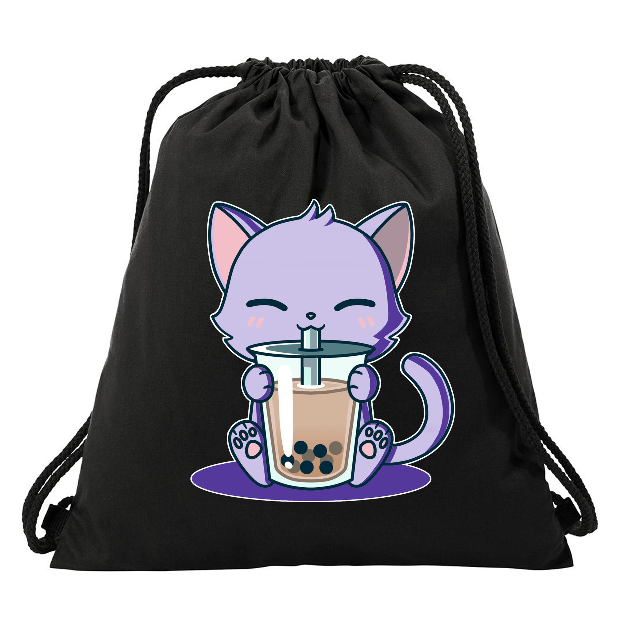 Boba Kitty Drawstring Bag
