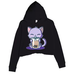 Boba Kitty Crop Fleece Hoodie