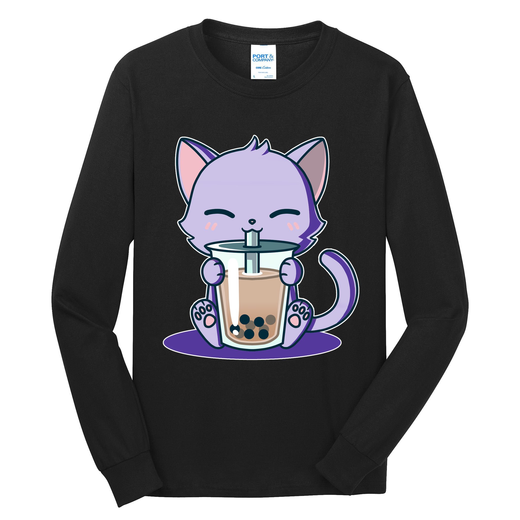 Boba Kitty Tall Long Sleeve T-Shirt