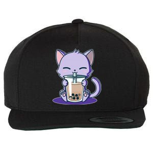 Boba Kitty Wool Snapback Cap