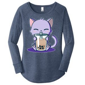 Boba Kitty Women's Perfect Tri Tunic Long Sleeve Shirt