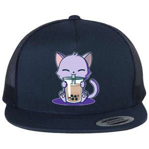 Boba Kitty Flat Bill Trucker Hat