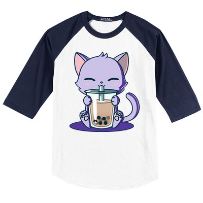 Boba Kitty Baseball Sleeve Shirt