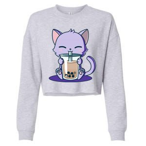 Boba Kitty Cropped Pullover Crew