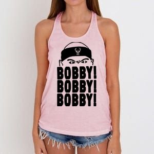 Bobby Bobby Bobby Milwaukee Basketball Women's Knotted Racerback Tank