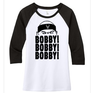 Bobby Bobby Bobby Milwaukee Basketball Women's Tri-Blend 3/4-Sleeve Raglan Shirt