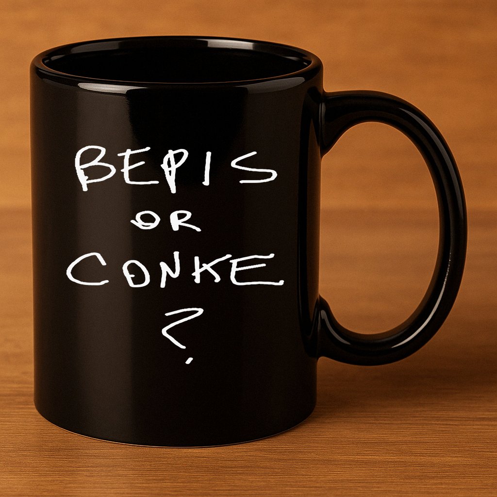 Bepis Or Conke 11oz C Handle Ceramic Mug