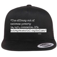 Bono On Capitalism In Monochrome Flat Bill Trucker Hat