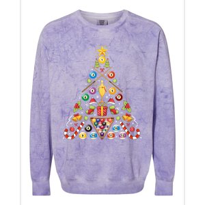 Billiard Ornat Christmas Tree Hockey Lover Xmas Gift Colorblast Crewneck Sweatshirt