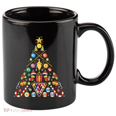 Billiard Ornat Christmas Tree Hockey Lover Xmas Gift 11oz C Handle Ceramic Mug
