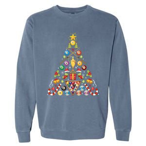 Billiard Ornat Christmas Tree Hockey Lover Xmas Gift Garment-Dyed Sweatshirt