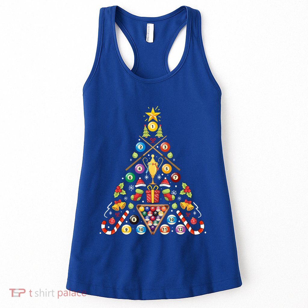 Billiard Ornat Christmas Tree Hockey Lover Xmas Gift Womens Tank Top