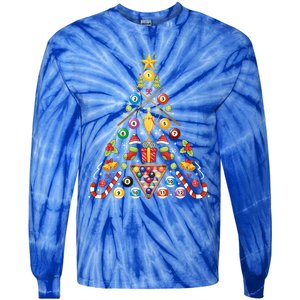 Billiard Ornat Christmas Tree Hockey Lover Xmas Gift Tie-Dye Long Sleeve Shirt