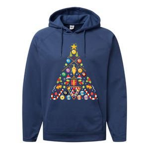 Billiard Ornat Christmas Tree Hockey Lover Xmas Gift Performance Fleece Hoodie