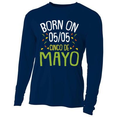 Born On Cinco De Mayo Cool Nacho Party Mexican Fiesta Cooling Performance Long Sleeve Crew