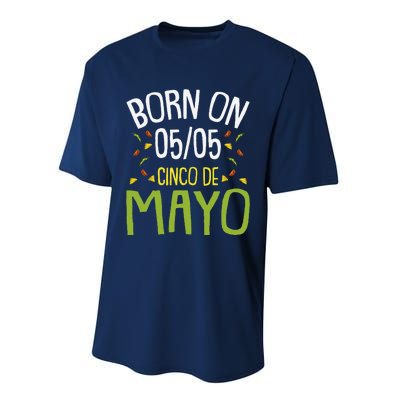 Born On Cinco De Mayo Cool Nacho Party Mexican Fiesta Performance Sprint T-Shirt