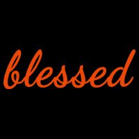 Blessed Orange Christian Drawstring Bag