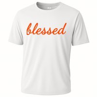 Blessed Orange Christian Performance Shirt