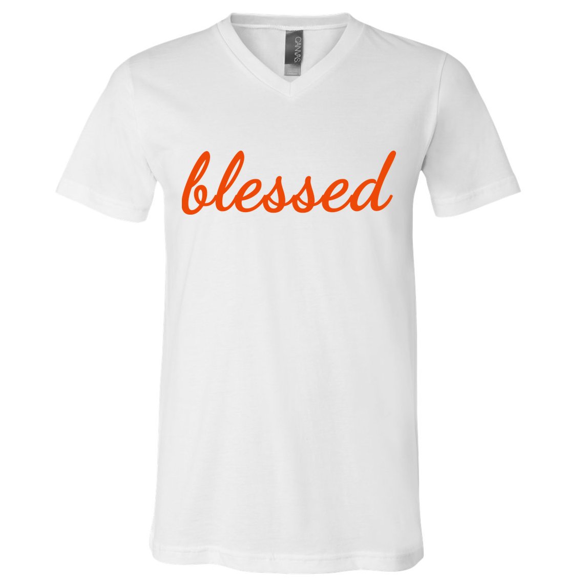 Blessed Orange Christian V-Neck T-Shirt