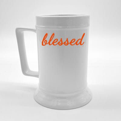 Blessed Orange Christian Beer Stein