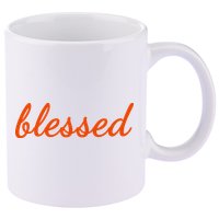 Blessed Orange Christian 11oz C Handle Ceramic Mug