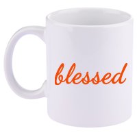 Blessed Orange Christian 11oz C Handle Ceramic Mug