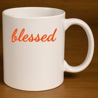 Blessed Orange Christian 11oz C Handle Ceramic Mug