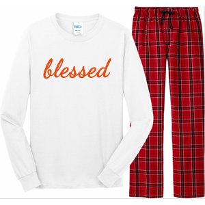 Blessed Orange Christian Long Sleeve Pajama Set