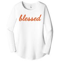 Blessed Orange Christian Women's Perfect Tri Tunic Long Sleeve Shirt