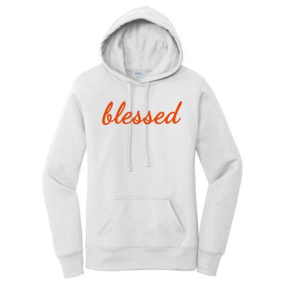 Blessed Orange Christian Women's Pullover Hoodie